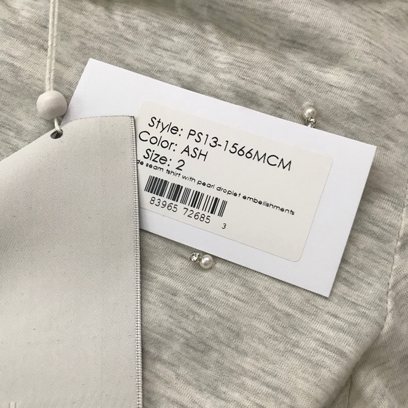 3.1 PHILLIP LIM Pearl Droplet Embellishment Tee - Picture 8 of 9